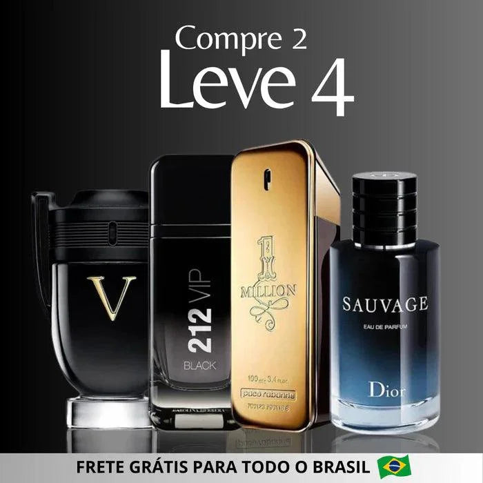 Combo 4 Perfumes Masculinos Importados (100ml) - 1 Million | Invictus | Sauvage | Bleu - Lojas Useizibr - Useizibr