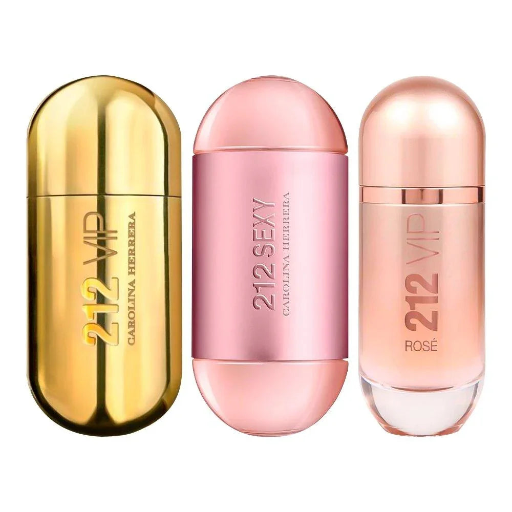 Combo de 3 Perfumes Femininos 212 VIP, 212 Sexy e 212 VIP Rosé - Useizibr
