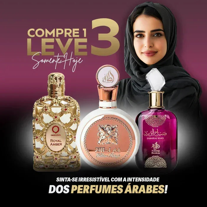 Kit COMPRE 1 LEVE 3 - Sabah Al Ward, Fakhar e Royal Amber - Promoção De Dia das Mães