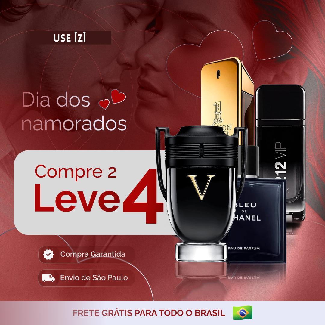 Kit 4 Perfumes Masculinos Importados (100ml) - 1 million | 212 black | Invictus V| Bleu - [QUEIMA DE ESTOQUE] - Useizibr
