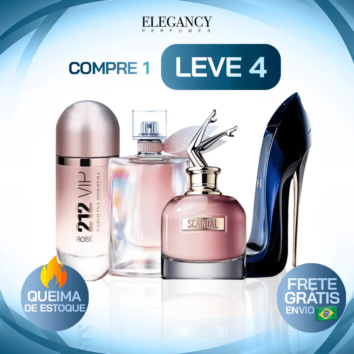 Kit 4 Perfumes Femininos Importados (100ml) - La Vie, 212 rosé, Good Girl, Scandal [QUEIMA DE ESTOQUE] - Useizibr