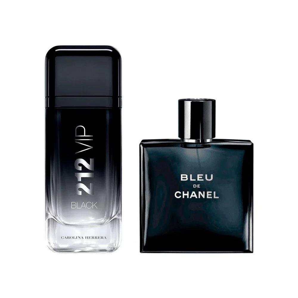 Combo de Perfumes Masculinos 212 VIP Black e Bleu de Chanel - Useizibr