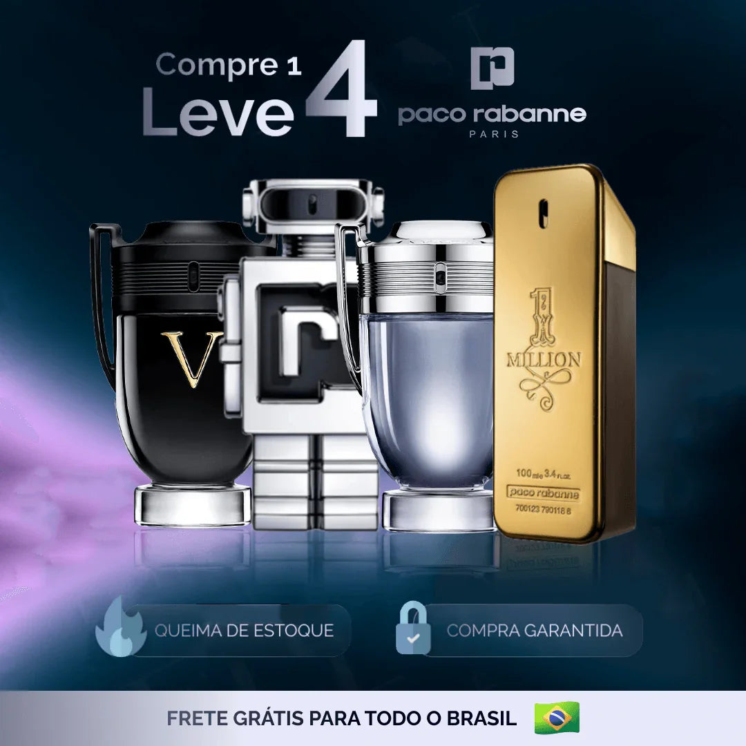 Kit 4 Perfumes Paco Rabane (100ml) - Phantom, Invictus, Invictus V, 1Million [QUEIMA DE ESTOQUE] - Useizibr